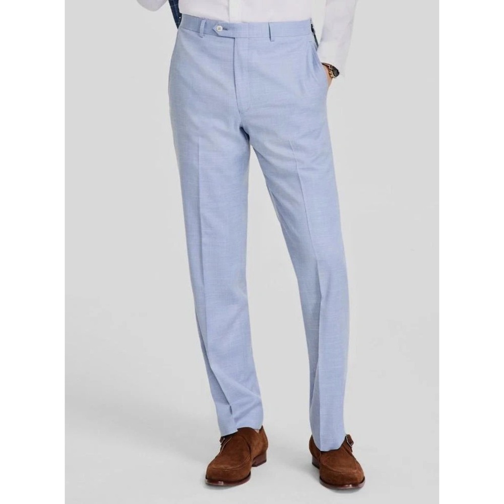 Michael Kors Men's Dress Pants‎ Blue Sharkskin Classic-Fit Stretch Size 38Wx32L